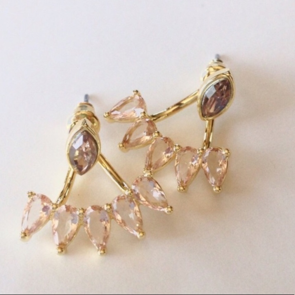 Rose Pink Jacket Earrings - Picture 3 of 4